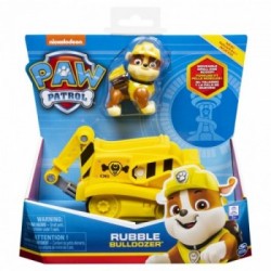 PAW Patrol , bulldozer di Rubble con personaggio da collezione, per bambini dai 3 anni in su