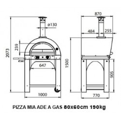 Pizza Mia - Forno a Legna Ade, 80X60, Antracite