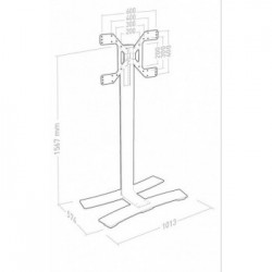 ITB ER039060 Supporto TV a parete 190,5 cm (75") Bianco