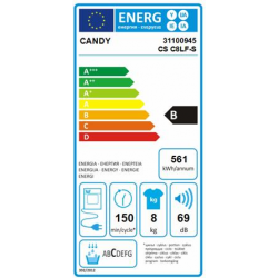 Candy CSE C8LF-S - Asciugatrice a Carica Frontale, 8 Kg, Bianco, Classe B