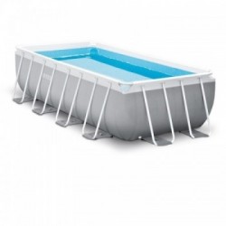 Intex 26792NP Metal Frame - Piscina Rettangolare Fuori Terra, 488x244x107 cm con Pompa Filtro, Scaletta, Telo Base e Copertura