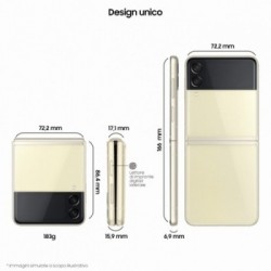 Samsung Galaxy Z Flip3 5G 256GB Cream RAM 8GB Display 1,9" Super AMOLED/6,7" Dynamic AMOLED 2X