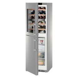Liebherr SWTNes 4285 - Cantina Vini Combinato Congelatore NoFrost, 289 Litri, Classe D, Acciaio SmartSteel 