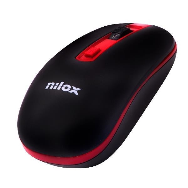Nilox WIRELESS BLACK/RED 1000 DPI mouse Wi-Fi Ottico