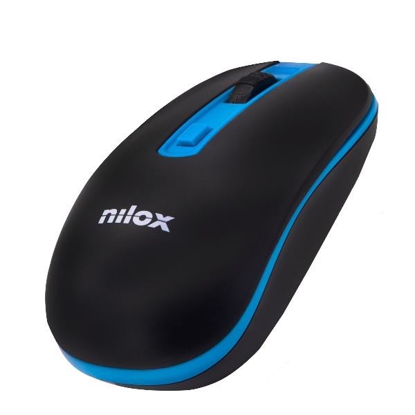 Nilox WIRELESS BLACK/BLUE 1000 DPI mouse Wi-Fi Ottico