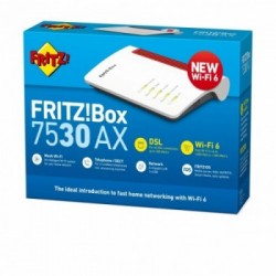 AVM FRITZ!Box 7530 AX router wireless Gigabit Ethernet Dual-band (2.4 GHz/5 GHz) Rosso, Bianco