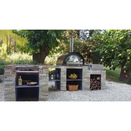 Pizza Mia - Forno a Gas Estia, 100X80, Ramato
