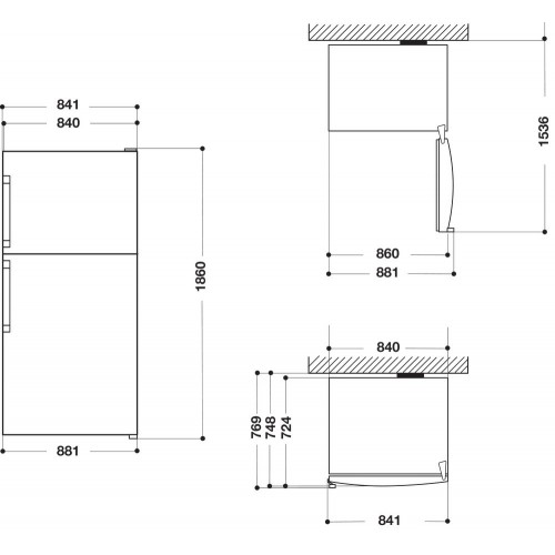 Whirlpool W84TE 72 M 2 - Frigorifero Doppia...