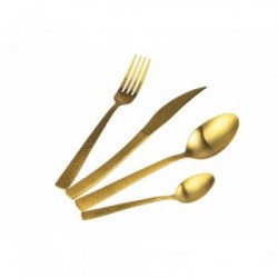 Villa D'Este Home Tivoli 'Stone', Set 24 pezzi posate gold opaco