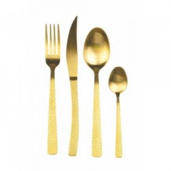 Villa D'Este Home Tivoli 'Stone', Set 24 pezzi posate gold opaco
