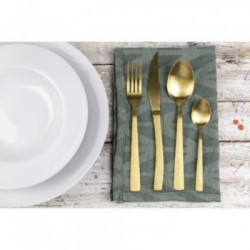 Villa D'Este Home Tivoli 'Stone', Set 24 pezzi posate gold opaco