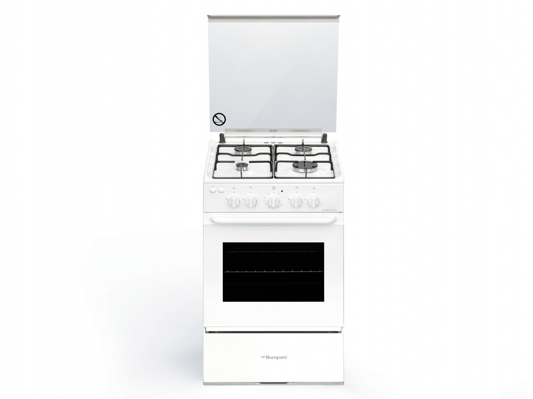 Bompani BI510EC/N - Cucina a Gas, 4 Fornello(i), Forno a Gas, 50 cm, Classe A