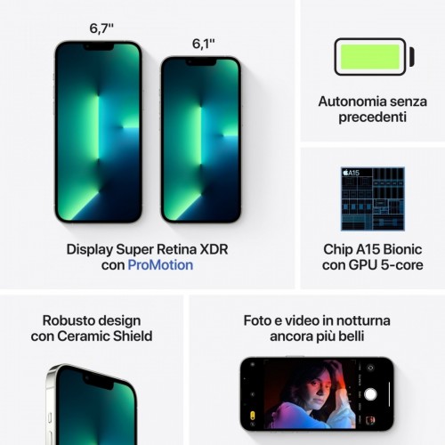 Apple iPhone 13 Pro 128GB Argento *ESTENSIONE...