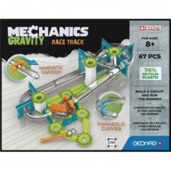 Geomag Mechanics Gravity RE Race Track giocattolo magnetico al neodimio 67 pz Verde, Argento
