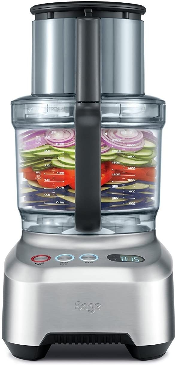 Sage The Kitchen Wizz Peel & Dice - Robot da Cucina Professionale, Ciotola 3,7 Lt., BPA Fr...