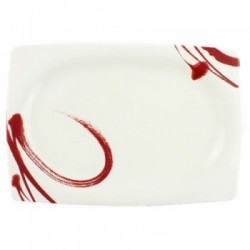 Livellara A0410760 piatto piano Ovale Rosso, Bianco