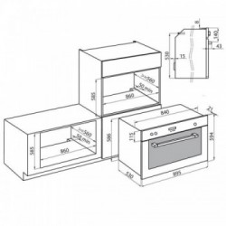 Foster 7193 047 - Forno da Incasso a Gas, Ventilato, Grill Elettrico, Inox Spazzolato, 90 x 60 cm, 91 Litri, Classe A