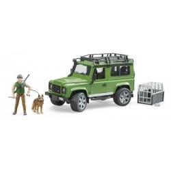 Bruder 02587 - Land Rover Defender Station Wagon con Guardia Forestale e Cane