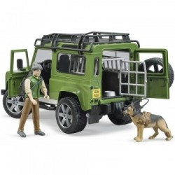 Bruder 02587 - Land Rover Defender Station Wagon con Guardia Forestale e Cane
