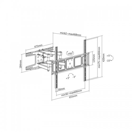 nuovaVideosuono N124 Supporto TV a parete 190,5...