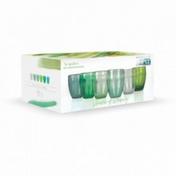 Villa D'Este Home Tivoli 'Acapulco' Set 6 bicchieri acqua 300 ml, Toni del Verde 
