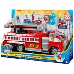 PAW Patrol , camion dei pompieri trasformabile di Marshall da IL FILM con scala allungabile, luci e suoni e personaggio da