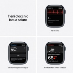 Apple Watch Series 7 GPS, 41mm Cassa in Alluminio Mezzanotte con Cinturino Sport Mezzanotte