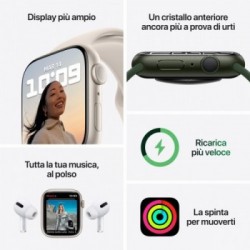 Apple Watch Series 7 GPS, 41mm Cassa in Alluminio Verde con Cinturino Sport Verde