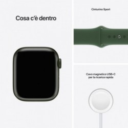 Apple Watch Series 7 GPS, 41mm Cassa in Alluminio Verde con Cinturino Sport Verde