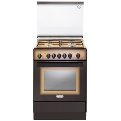 DeLonghi DGK 65 ED - Cucina a Gas, 4 Fornello(i), Forno a Gas e Grill Elettrico, 60 cm, Marrone, Classe A