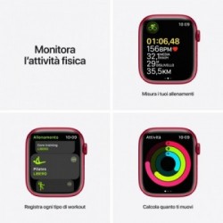 Apple Watch Series 7 GPS, 45mm (PRODUCT)RED Cassa in Alluminio con Sport Band (PRODUCT)RED