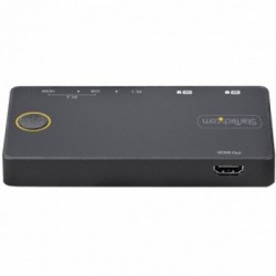 StarTech.com Switch KVM ibrido USB-A + HDMI e USB-C a 2 porte - Monitor singolo HDMI 2.0 4K 60Hz - Switch KVM compatto per