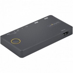 StarTech.com Switch KVM ibrido USB-A + HDMI e USB-C a 2 porte - Monitor singolo HDMI 2.0 4K 60Hz - Switch KVM compatto per