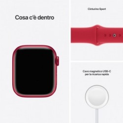 Apple Watch Series 7 GPS, 41mm (PRODUCT)RED Cassa in Alluminio con Sport Band (PRODUCT)RED