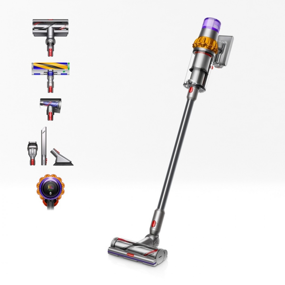 Dyson V15 Detect Absolute Scopa Elettrica Ricaricabile, Spazzole