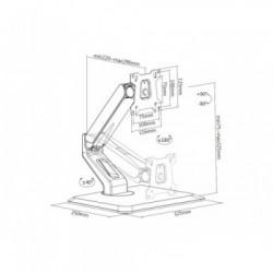 Multibrackets 9998 supporto da tavolo per Tv a schermo piatto 81,3 cm (32") Libera installazione Nero