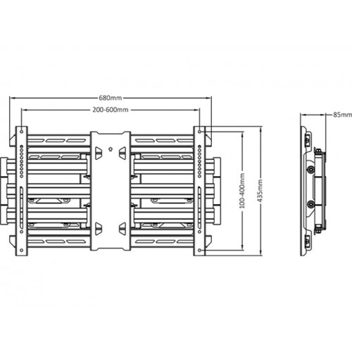 Multibrackets 2616 Supporto TV a parete 2,79 m...