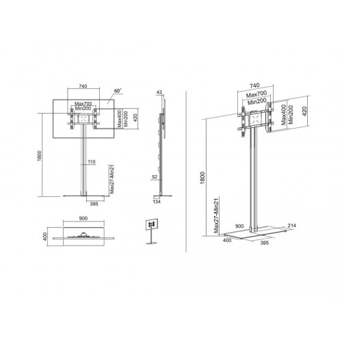 Multibrackets 2425 Supporto per display...