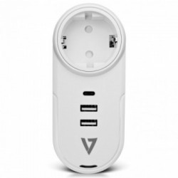 V7 1 presa rotante da viaggio con scaricatore di sovratensione 400J con USB-C