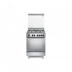 De Longhi DMX64 ED - Cucina a Gas, 4 Fornelli, 60 cm, Forno Elettrico, 57 Litri, Acciaio Inox, Classe A