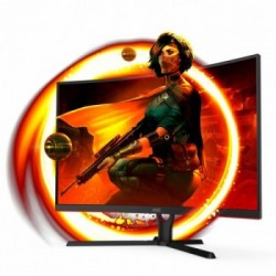 AOC C32G3AE/BK Monitor PC 80 cm (31.5") 1920 x 1080 Pixel Full HD LED Nero, Rosso
