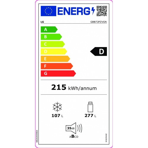 Lg GBB72PZVGN - Frigorifero Combinato, 419...