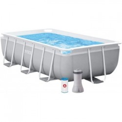 Intex 26784NP Prisma Metal Frame - Piscina Fuori Terra Rettangolare 300x175x80 cm con Pompa Filtro e Scaletta