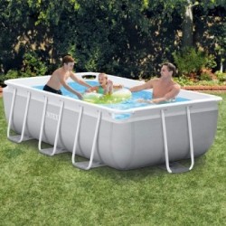 Intex 26784NP Prisma Metal Frame - Piscina Fuori Terra Rettangolare 300x175x80 cm con Pompa Filtro e Scaletta