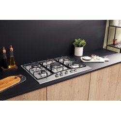 Hotpoint PCN 752 T/IX/HAR - Piano Cottura a Gas, 5 Fuochi, 75 cm