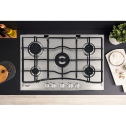 Hotpoint PCN 752 T/IX/HAR - Piano Cottura a Gas, 5 Fuochi, 75 cm