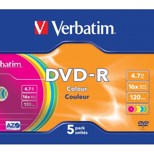 Verbatim DVD-R Colour 4,7 GB 5 pezzo(i)