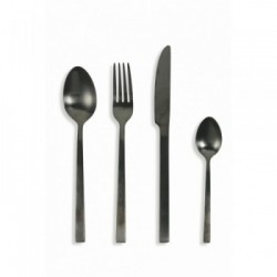 Villa D'Este Home Tivoli 'Lexington', Servizio Posate 24 Pezzi, Nero Opaco