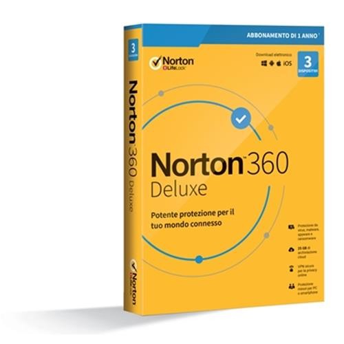 NortonLifeLock Norton 360 Deluxe 2020 Licenza completa 3 licenza/e 1 anno/i