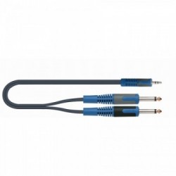 QUIK-LOK RKSA/140-5 cavo audio 5 m 3.5mm 2 x 6.35mm Nero, Blu, Grigio